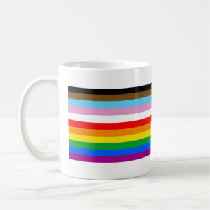 LGBTQ+ Progress Flag Stripes Coffee Mug