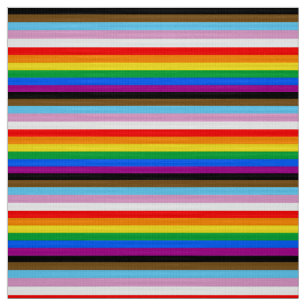 LGBTQ+ Progress Flag Stripes Fabric