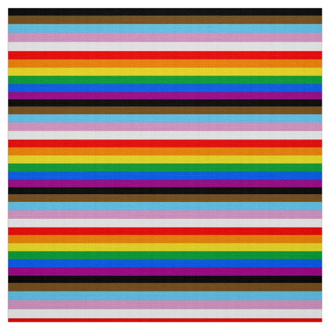 LGBTQ+ Progress Flag Stripes Fabric (Swatch)