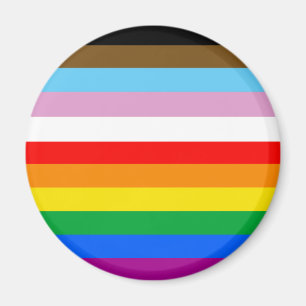 LGBTQ+ Progress Flag Stripes Magnet