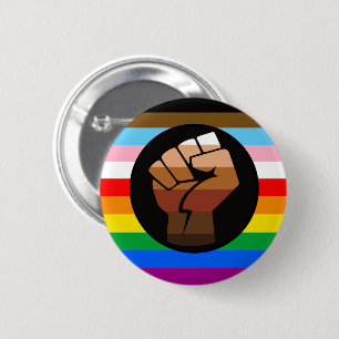 LGBTQ+ Progress POC Pride Flag 6 Cm Round Badge