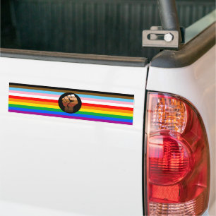 LGBTQ+ Progress POC Pride Flag Bumper Sticker