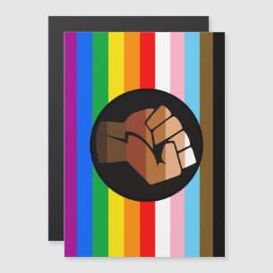 LGBTQ+ Progress POC Pride Flag Magnetic Invitation