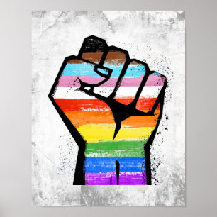 LGBTQ PROGRESS PRIDE FIST POSTER