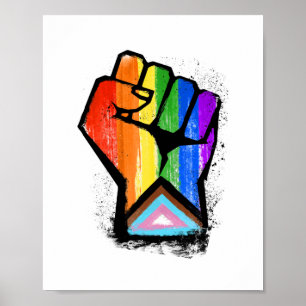 LGBTQ PROGRESS PRIDE FIST POSTER
