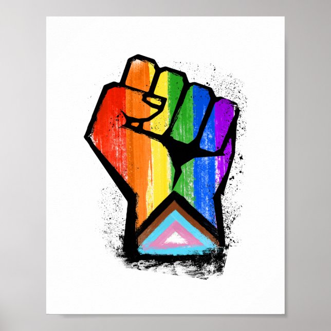 LGBTQ PROGRESS PRIDE FIST POSTER (Front)