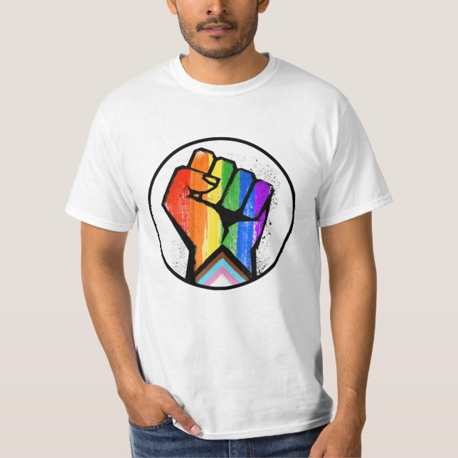 LGBTQ PROGRESS PRIDE FIST RESISTANCE T-Shirt (Front)