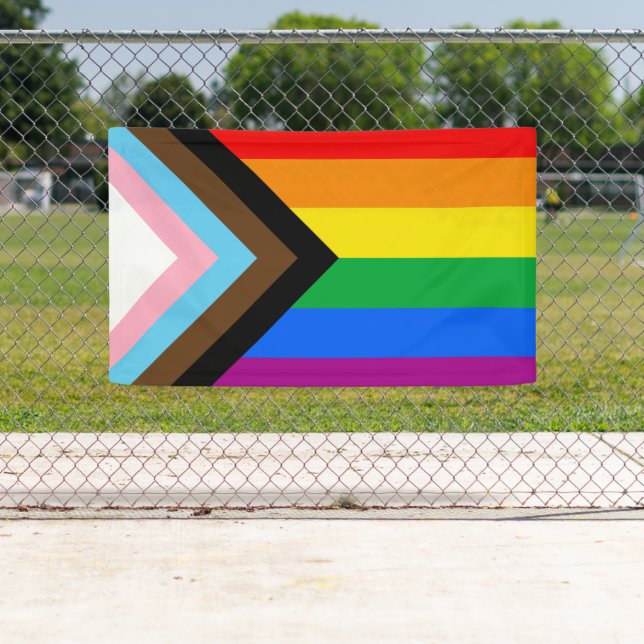 LGBTQ+ Progress Pride Flag Banner (Insitu)