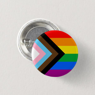 LGBTQ+ Progress Pride Flag Button