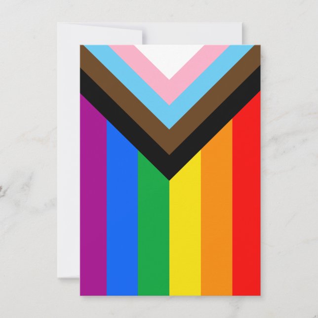 LGBTQ+ Progress Pride Flag Holiday Card (Front)