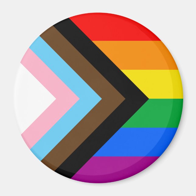 LGBTQ+ Progress Pride Flag Magnet (Front)