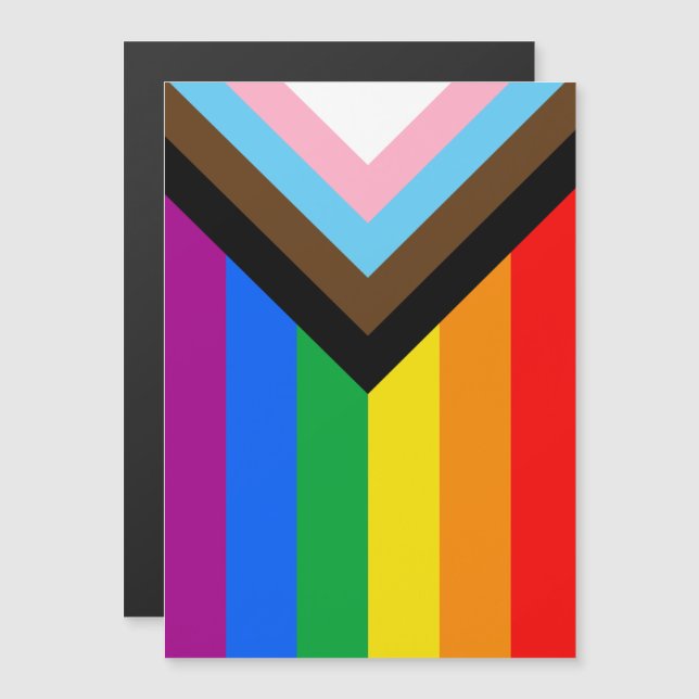LGBTQ+ Progress Pride Flag Magnetic Invitation (Front/Back)
