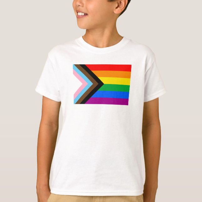 LGBTQ+ Progress Pride Flag T-Shirt (Front)