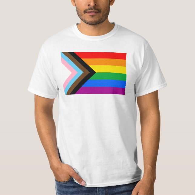 LGBTQ+ Progress Pride Flag T-Shirt (Front)