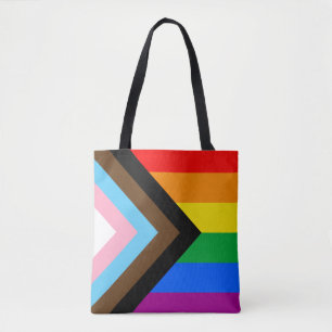LGBTQ+ Progress Pride Flag Tote Bag