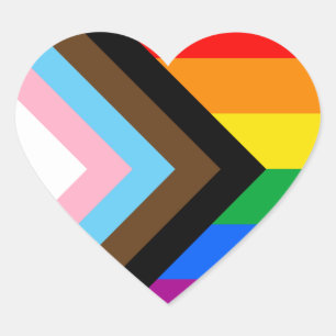 LGBTQ+ Progress Pride Heart Sticker