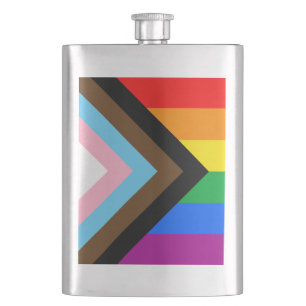 LGBTQ+ Progress Pride Hip Flask