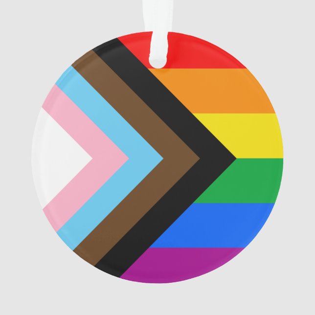 LGBTQ+ Progress Pride Ornament (Back)