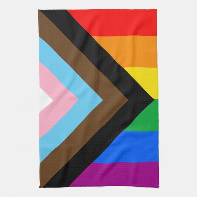 LGBTQ+ Progress Pride Tea Towel (Vertical)