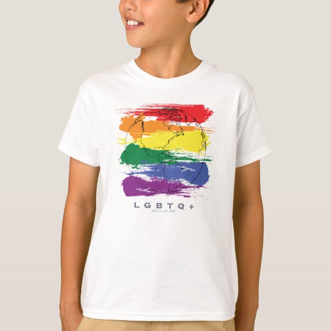 LGBTQ+ Proud AF Global T-Shirt (Front)