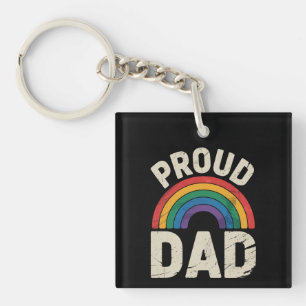 LGBTQ Proud Dad Gay Pride LGBT Ally Father's Day Key Ring