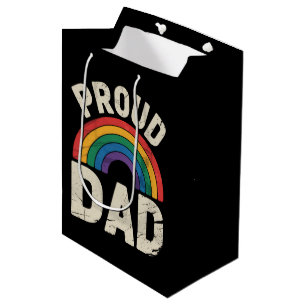 LGBTQ Proud Dad Gay Pride LGBT Ally Father's Day Medium Gift Bag
