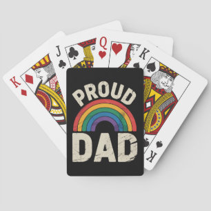 LGBTQ Proud Dad Gay Pride LGBT Ally Father's Day Playing Cards