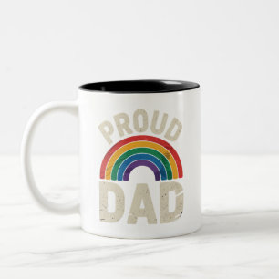 LGBTQ Proud Dad Gay Pride LGBT Ally Father's Day Two-Tone Coffee Mug
