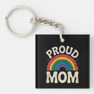 LGBTQ Proud Mum Gay Pride Rainbow Mother's Day Key Ring