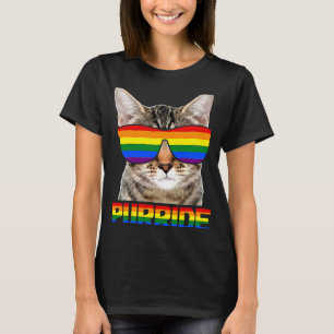 LGBTQ Purride Cat  Bisexual Lesbian Gay Pride Mont T-Shirt