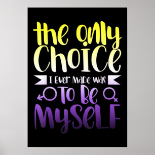 LGBTQ Queer Nonbinary  Androgynous Non Binary Poster