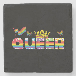 LGBTQ - Queer - Rainbow Colour Stone Coaster