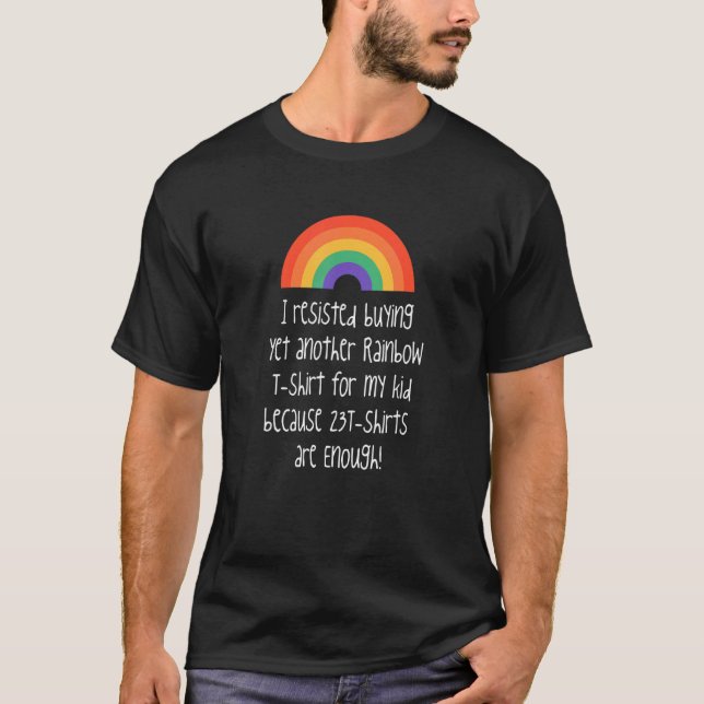 LGBTQ Rainbow  Ally Support for Proud Parent T-Shirt (Front)