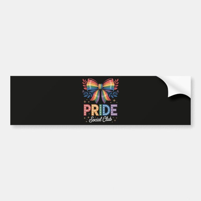 LGBTQ Rainbow Bow Bumper Sticker (Front)
