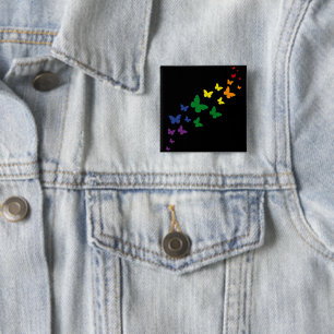 LGBTQ Rainbow Butterfly Trail 15 Cm Square Badge