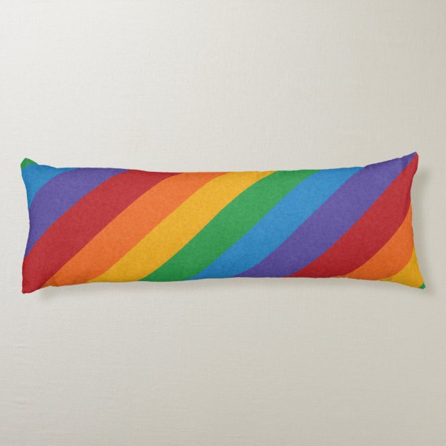 LGBTQ Rainbow coloured Pride Flag Background Body Cushion (Back)