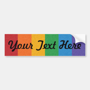 LGBTQ Rainbow coloured Pride Flag Background Bumper Sticker