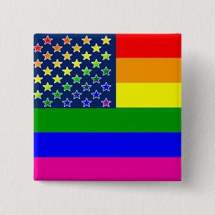 Lgbtq Rainbow Flag 15 Cm Square Badge