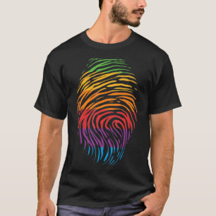 Lgbtq Rainbow Flag Fingerprint Gay Pride Month Lgb T-Shirt