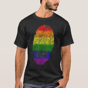 Lgbtq Rainbow Flag Fingerprint Gay Pride Month Lgb T-Shirt