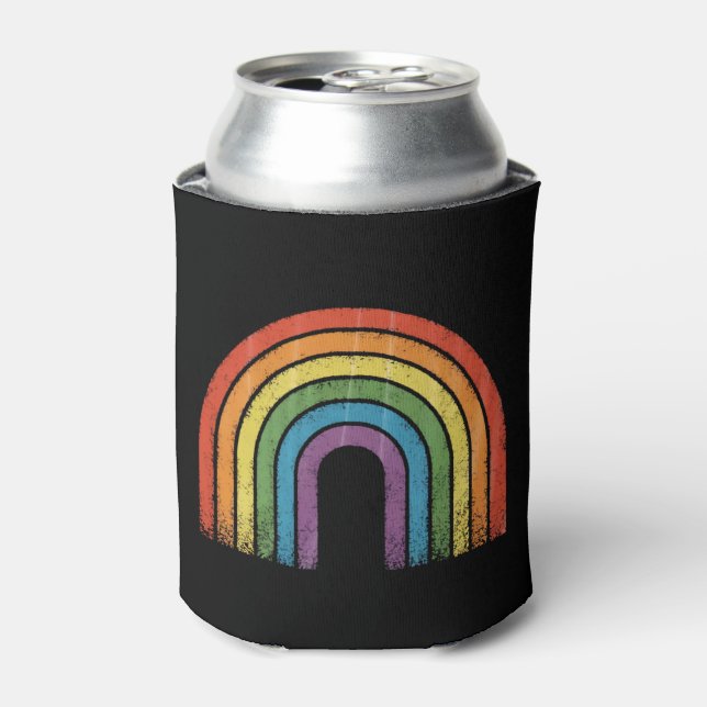 LGBTQ Rainbow Flag Gay Pride LGBT Awareness Ally  Can Cooler (Can Front)