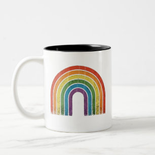 LGBTQ Rainbow Flag Gay Pride LGBT Awareness Ally Two-Tone Coffee Mug