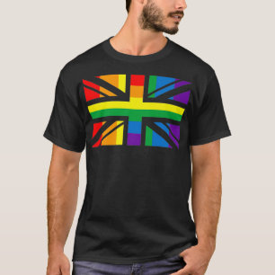 LGBTQ Rainbow Flag of Britain Gay Pride Union Jac T-Shirt