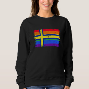 Lgbtq Rainbow Flag Of Sweden Swedish Gay Pride   Sweatshirt