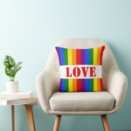LGBTQ+ Rainbow Flag Stripes for Pride Month - Cushion