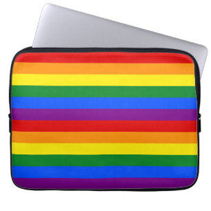 LGBTQ+ Rainbow Flag Stripes for Pride Month - Laptop Sleeve