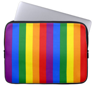 LGBTQ+ Rainbow Flag Stripes for Pride Month - Laptop Sleeve