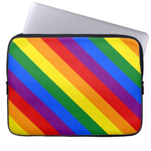 LGBTQ+ Rainbow Flag Stripes for Pride Month -  Laptop Sleeve