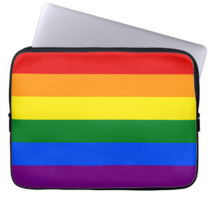LGBTQ+ Rainbow Flag Stripes for Pride Month - Laptop Sleeve