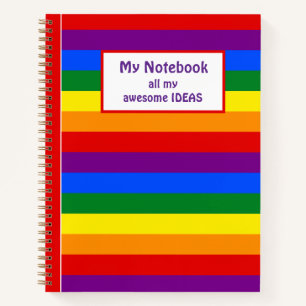 LGBTQ+ Rainbow Flag Stripes for Pride Month -  Notebook